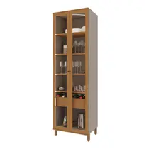 Cristaleira 70cm 2 Portas 1 Gaveta com Vidro Indekes Damasco