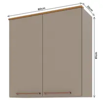 Armário Aéreo 80cm 2 Portas Indekes Damasco