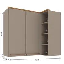 Armário Aéreo de Canto 2 Portas Indekes Damasco