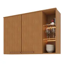 Armário Aéreo 120cm 2 Portas Frizadas Indekes Damasco