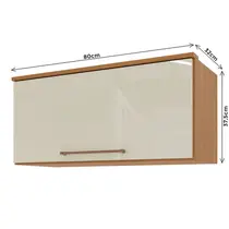 Armário Aéreo 80cm 1 Porta Indekes Damasco