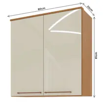 Armário Aéreo 80cm 2 Portas Indekes Damasco