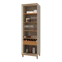 Cristaleira 70cm 2 Portas 1 Gaveta com Vidro Indekes Damasco