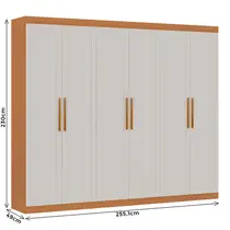 Guarda-Roupa Casal 6 Portas 2 Gavetas 100% MDF Genialflex Madri