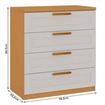 Cômoda 4 Gavetas 100% MDF Genialflex Madri