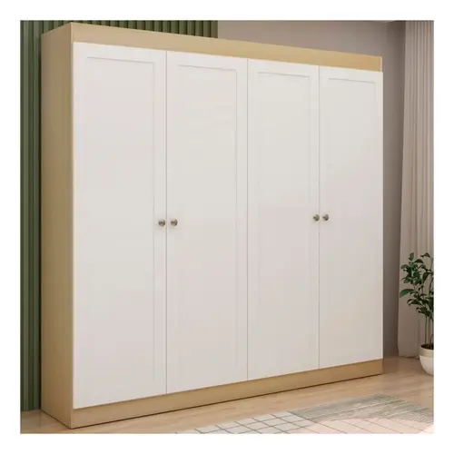 Guarda-Roupa Casal 4 Portas 2 Gavetas Genialflex Provencal