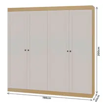 Guarda-Roupa Casal 4 Portas 2 Gavetas Genialflex Provencal