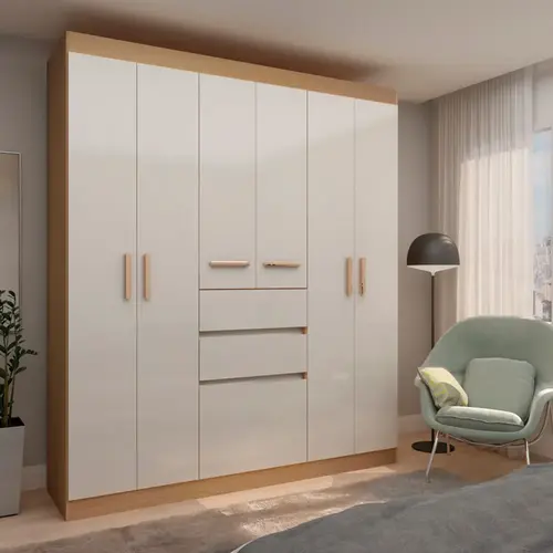 Guarda-Roupa Casal 7 Portas 2 Gavetas Genialflex Berna