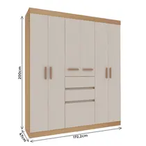 Guarda-Roupa Casal 7 Portas 2 Gavetas Genialflex Berna