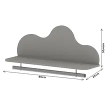 Prateleira com Cabideiro Infantil 100% MDF Genialflex Nuvem