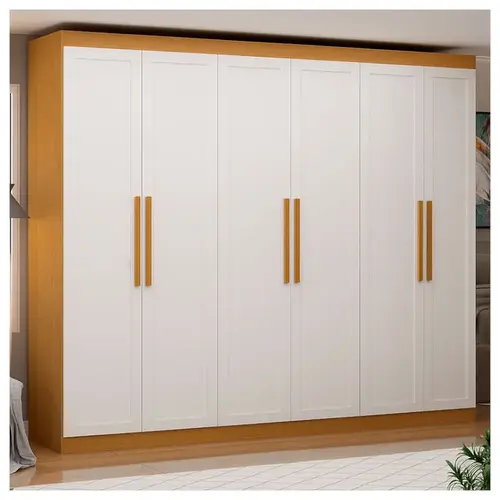 Guarda-Roupa Casal 6 Portas 2 Gavetas 100% MDF Genialflex Madri