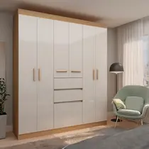 Guarda-Roupa Casal 7 Portas 2 Gavetas Genialflex Berna