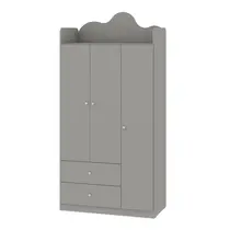 Guarda-Roupa Infantil 3 Portas 2 Gavetas 100% MDF Genialflex Nuvem