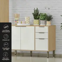 Balcão Pia 120cm 3 Portas 2 Gavetas MX Móveis Glória