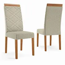 Conjunto de 2 Cadeiras Estofadas em Linho Madetal Atlas