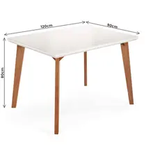Conjunto Mesa de Jantar Dubai com Vidro e 4 Cadeiras Atlas Madetal Nude/Bege
