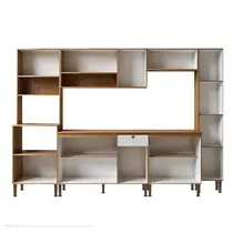 Cozinha Completa 12 Portas 1 Gaveta 100% MDF Frizz Genialflex - Cinamomo/ Branco Fosco