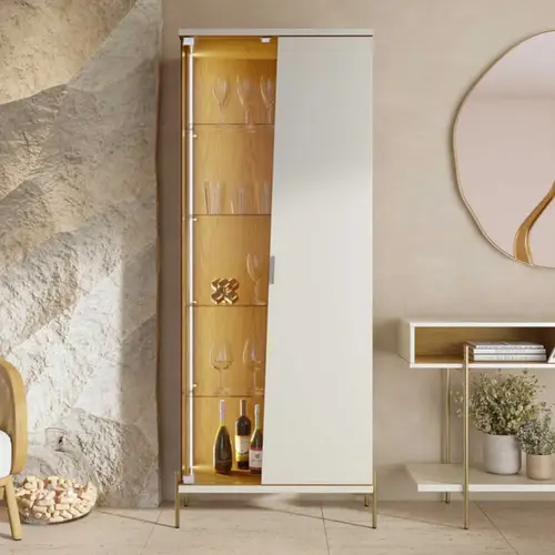 Cristaleira 70cm 2 Portas com Vidro Colibri Sena