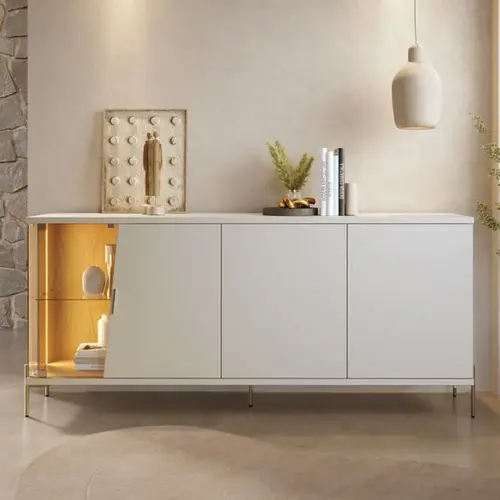 Buffet 4 Portas com Vidro 179cm Colibri Sena