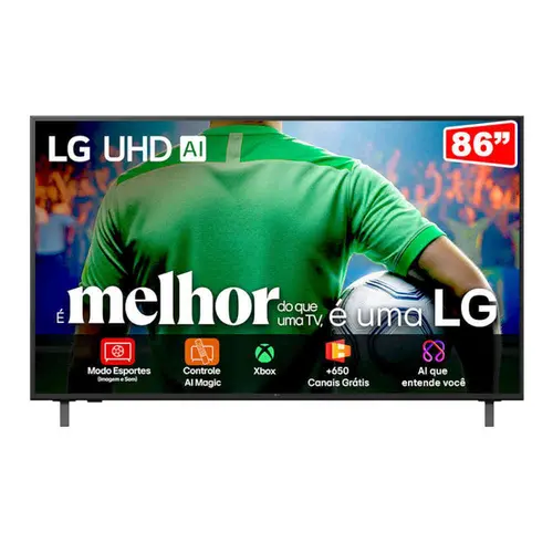 Smart TV 4K 86” LG LED UHD 86UA8550PSA Processador a7 AI Processor 4K Gen8 HDR 3 HDMI 1 USB