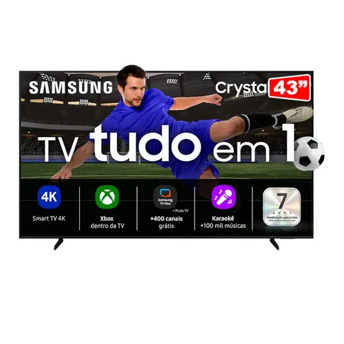 Smart TV 4K 43” Samsung LED UHD U8100F Processador Crystal 4K com Bluetooth HDR 3 HDMI 1 USB