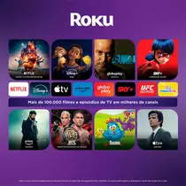 Smart TV 32” AOC DLED HD 32S5155/78G Roku TV com Comando de Voz HDR 3 HDMI 1 USB