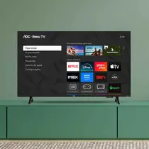 Smart TV 32” AOC DLED HD 32S5155/78G Roku TV com Comando de Voz HDR 3 HDMI 1 USB