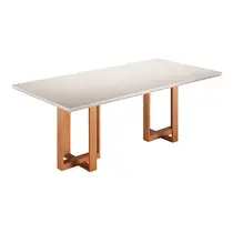 Mesa de Jantar 6 Lugares com Tampo de Vidro Madetal Milão
