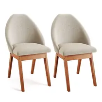 Conjunto de 2 Cadeiras Estofadas em Linho Madetal Grecia