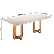 Mesa de Jantar 6 Lugares com Tampo de Vidro Madetal Milão