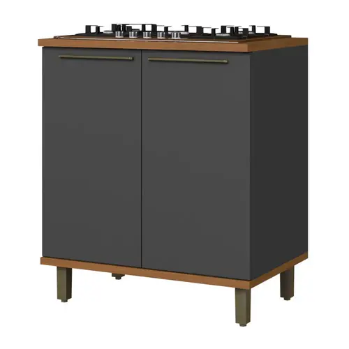 Balcão para Cooktop 80cm 2 Portas Indekes Munique