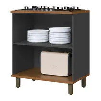 Balcão para Cooktop 80cm 2 Portas Indekes Munique