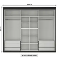 Guarda-Roupa Casal 3 Portas 6 Gavetas Maxel Senna