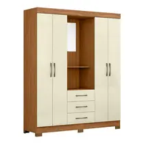 Guarda-Roupa Casal com Espelho 4 Portas 3 Gavetas Maxel Marrocos