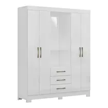 Guarda-Roupa Casal com Espelho 4 Portas 3 Gavetas Maxel Marrocos