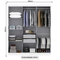 Guarda-Roupa Casal 6 Portas 2 Gavetas Maxel Holanda