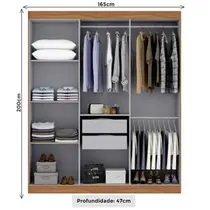 Guarda-Roupa Casal 6 Portas 2 Gavetas Maxel Holanda