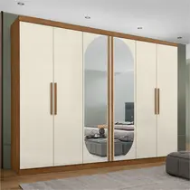Guarda-Roupa Casal com Espelho 6 Portas 4 Gavetas Maxel Titanium