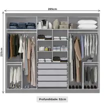 Guarda-Roupa Casal com Espelho 6 Portas 4 Gavetas Maxel Titanium
