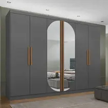 Guarda-Roupa Casal com Espelho 6 Portas 4 Gavetas Maxel Titanium