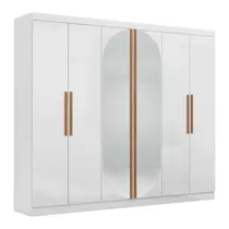 Guarda-Roupa Casal com Espelho 6 Portas 4 Gavetas Maxel Titanium