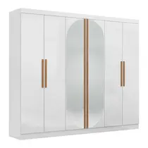 Guarda-Roupa Casal com Espelho 6 Portas 4 Gavetas Maxel Titanium