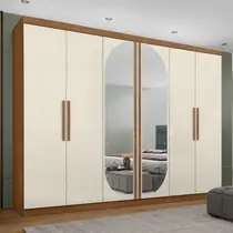 Guarda-Roupa Casal com Espelho 6 Portas 4 Gavetas Maxel Titanium
