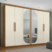 Guarda-Roupa Casal com Espelho 6 Portas 4 Gavetas Maxel Titanium