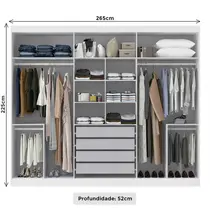 Guarda-Roupa Casal 6 Portas 4 Gavetas Maxel Titanium