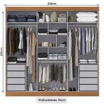 Guarda-Roupa Casal 3 Portas 8 Gavetas Maxel Âmbar