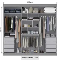 Guarda-Roupa Casal 3 Portas 8 Gavetas Maxel Âmbar