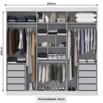 Guarda-Roupa Casal 3 Portas 8 Gavetas Maxel Âmbar
