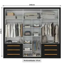 Guarda-Roupa Casal 6 Portas 6 Gavetas Maxel Venetto