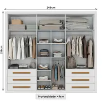 Guarda-Roupa Casal 6 Portas 6 Gavetas Maxel Venetto